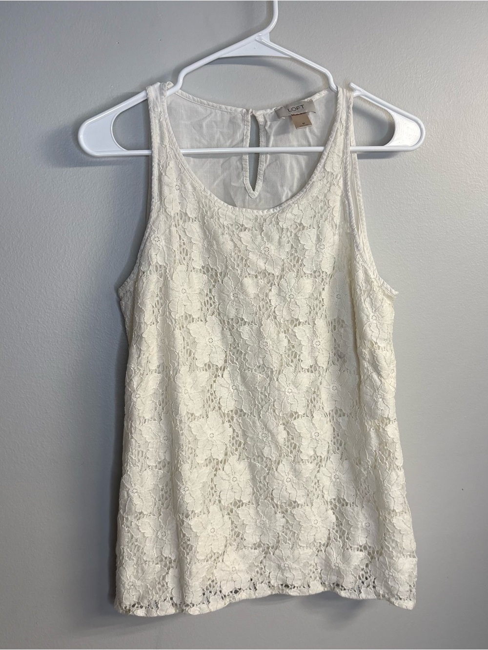 LOFT Cream Lace Tank Top